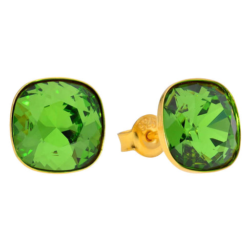 Sudraba auskari "Apžilbinošs Mirdzums (Fern Green)" ar Swarovski™ kristāliem